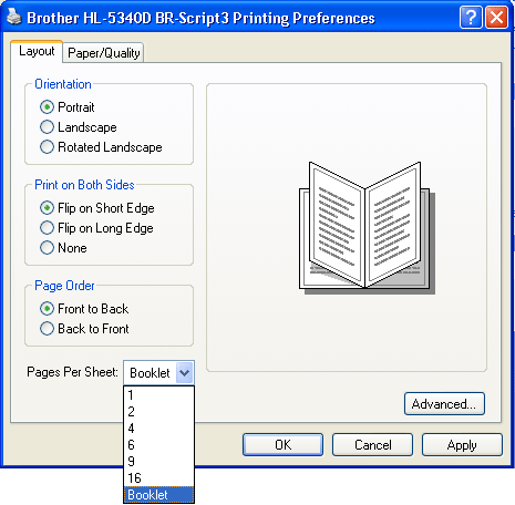 how to print as booklet