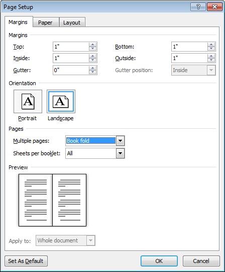how to print a booklet in microsoft word 2010